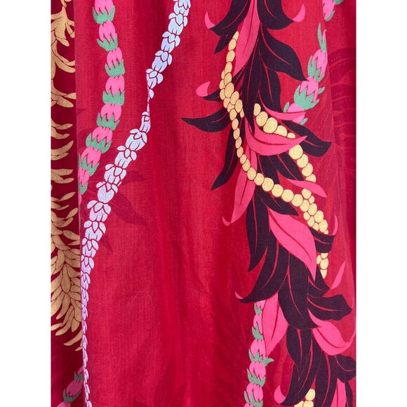 Karyl Kaye Red Floral A-Line Short Sleeve Dress Small Medium Lei Floral Vintage - Picture 3 of 7